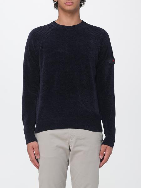 Crew Neck Polyester Sweater Peuterey with Long Sleeves and Ribbed Trims
