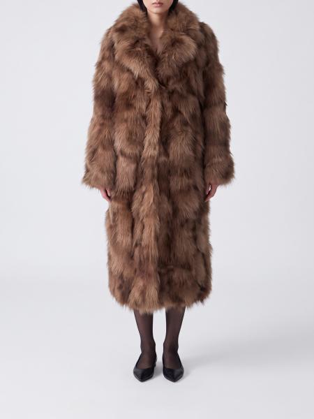 Cappotto lungo monopetto SWORD 6.6.44 in pelliccia sintetica relaxed fit