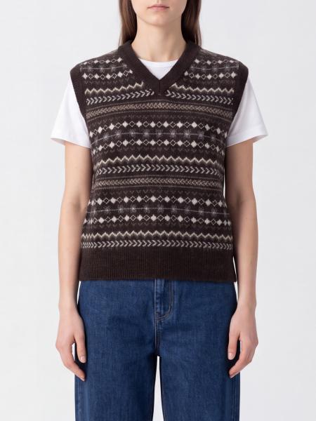 Dunst Jacquard Knit Waistcoat in Wool and Alpaca Blend with V-Neck