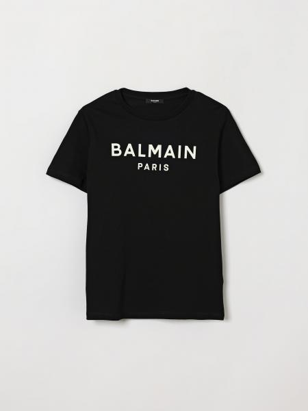 BALMAIN 男童撞色徽标棉质T恤