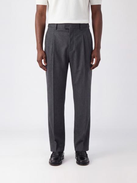 Paolo Pecora Slim Fit Mid-Rise Cotton Tailored Trousers