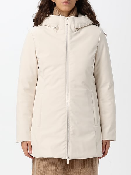 Knee-Length Padded Softshell Parka Woolrich with Hood