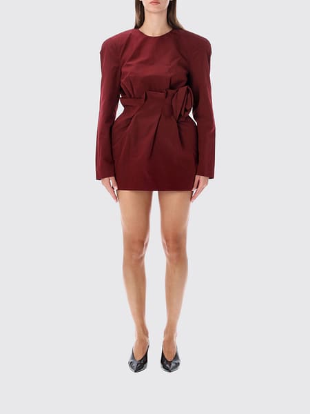 Magda Butrym Flower-Appliqué Cotton and Silk-Blend Mini Dress with Padded Shoulders