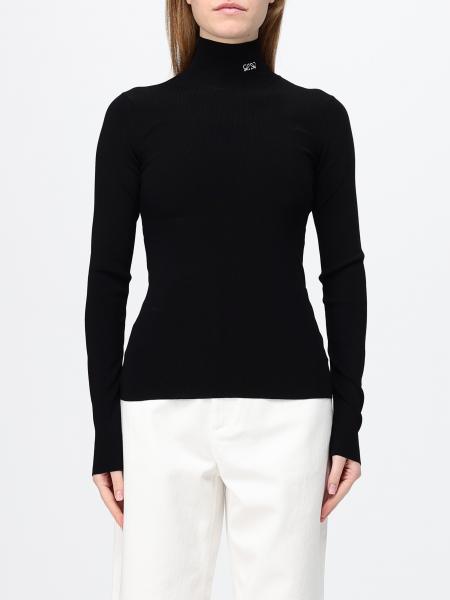 Dolcevita slim fit Loewe in viscosa con logo a contrasto