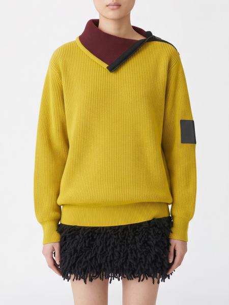 Loewe Relaxed Fit Wool Turtleneck with Side Zip and Patches