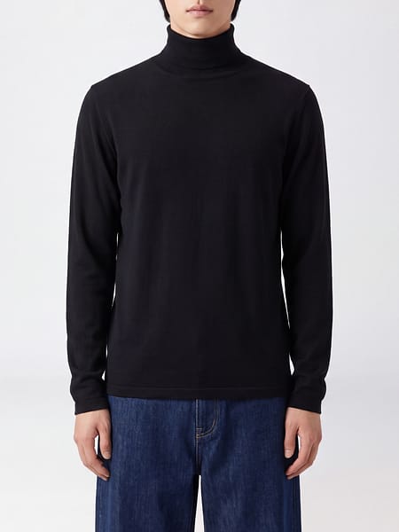Thom Krom Viscose Roll Neck Jumper with Ribbed Trims