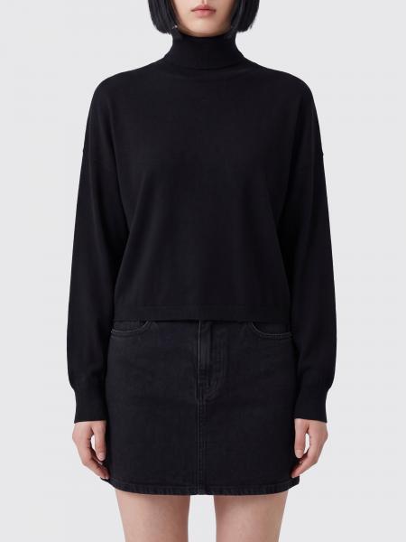 Thom Krom Relaxed Fit High Neck Jumper in Viscose Blend with Dropped Shoulders