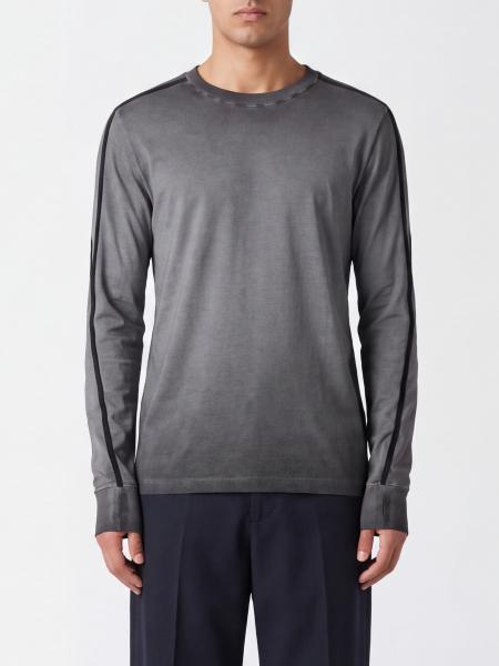Thom Krom Long-Sleeved Cotton T-Shirt with Decorative Bands