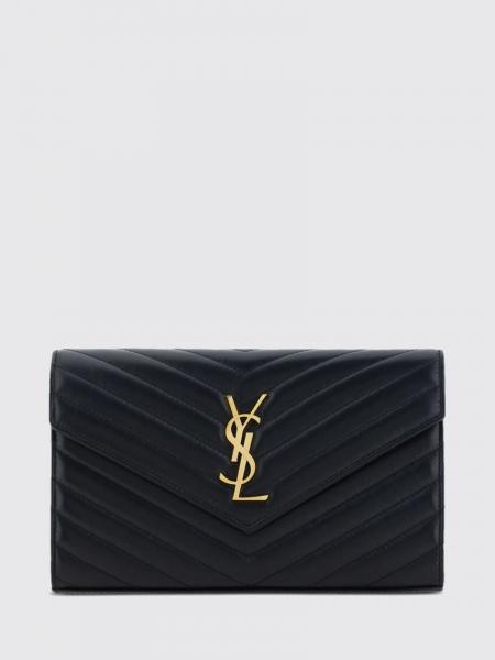 SAINT LAURENT Cassandre V形绗缝皮革信封包，饰有YSL标志