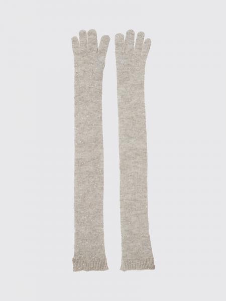 Guanti dal design basic BRUNELLO CUCINELLI in maglia di lana e mohair