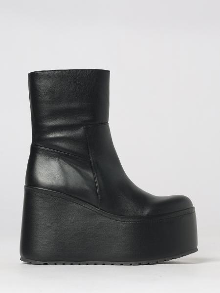 Paloma Barcelò Blaire Nappa Leather Ankle Boots with High Wedge Heel