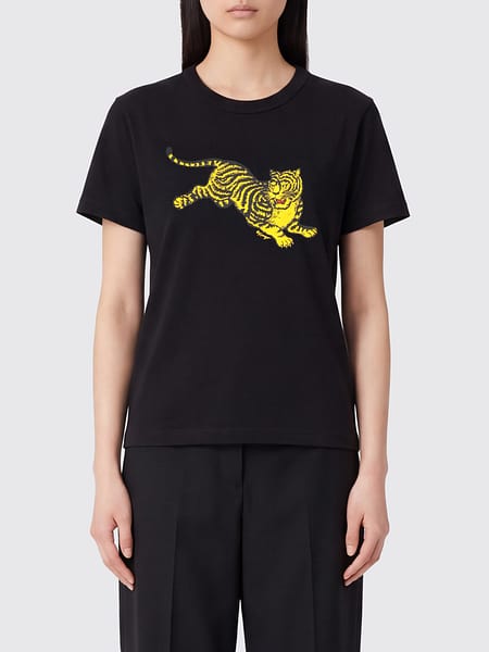 Kenzo Graphic Print Cotton T-shirt with Contrast Logo