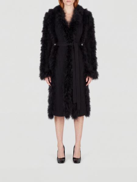 Long Robe Coat The Attico in Alpaca Wool with a Tie Belt