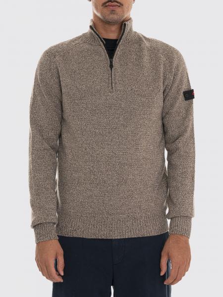 Slim Fit High-Neck Wool Jumper Peuterey with a half-zip closure