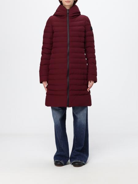 Peuterey Knee-Length Quilted Nylon Down Jacket with Hood and Zip Closure