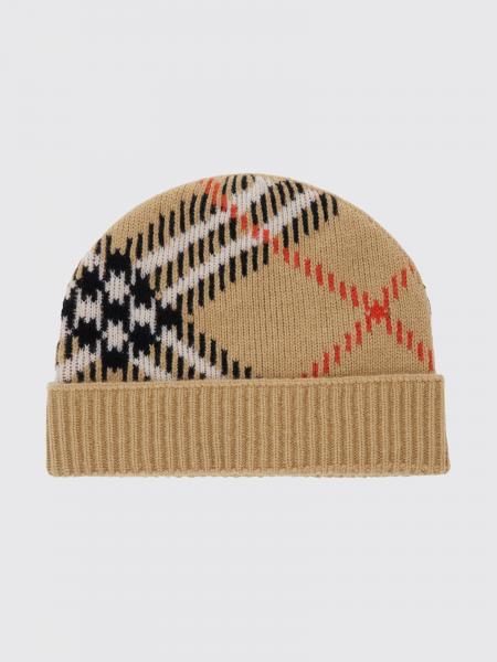 Шерстяная шапка-бини Burberry с узором Vintage Check и отворотом