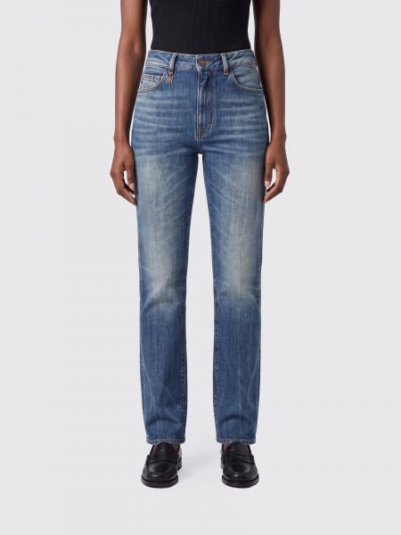 High-Waisted Straight Leg Cotton Denim Jeans AMIRI with Rear Logo