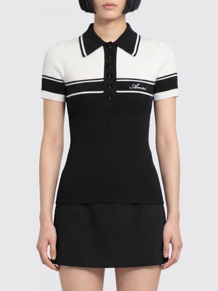 Polo AMIRI slim fit in maglia di misto lana con fantasia astratta