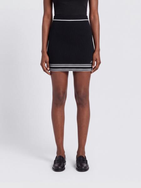 Striped High-Waisted Wool Blend Knit Pencil Mini Skirt AMIRI