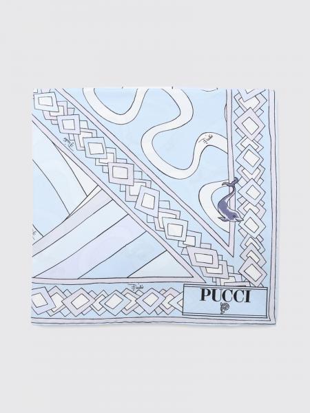 PUCCI イリーデ ジオメトリックプリント ピュアシルク スクエアスカーフ