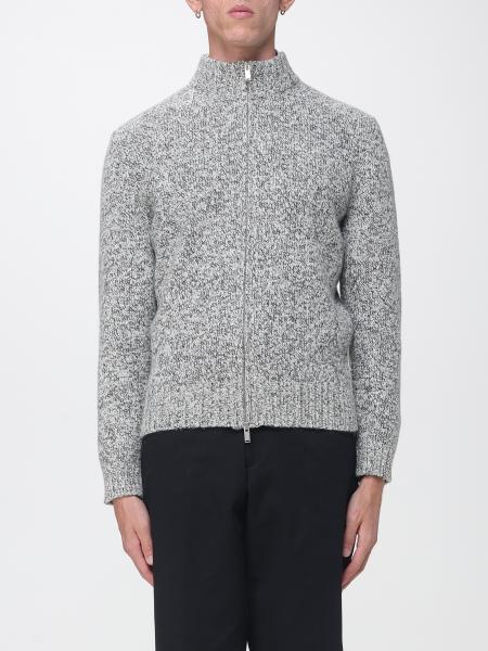 Cardigan Lardini en laine avec col roulé montant et fermeture zippée