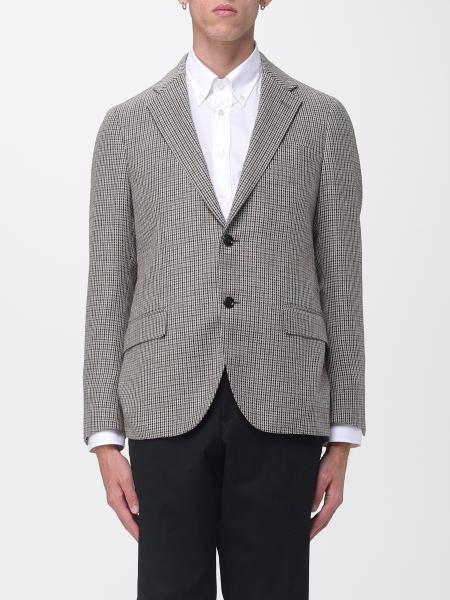 Blazer droit Lardini en laine et cachemire à motif pied-de-poule