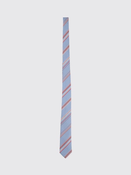 Paul Smith 8cm Wide Regimental Stripe Pure Silk Tie with Logo Loop