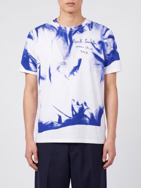 Graphic Print Organic Cotton Paul Smith T-Shirt with Logo