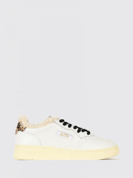 Autry Medalist Low Leather Sneakers with Shearling Lining and Suede Details