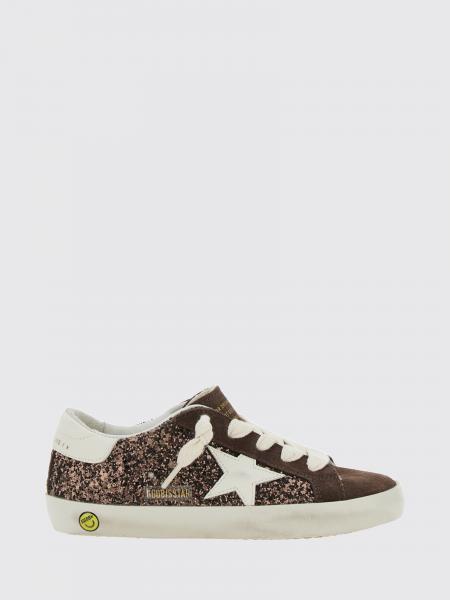 Golden Goose Boy's Super-Star Leather Sneakers with Distressed Effect