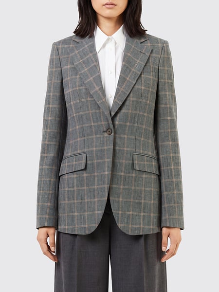 Stella McCartney Single-Breasted Check Virgin Wool Blazer
