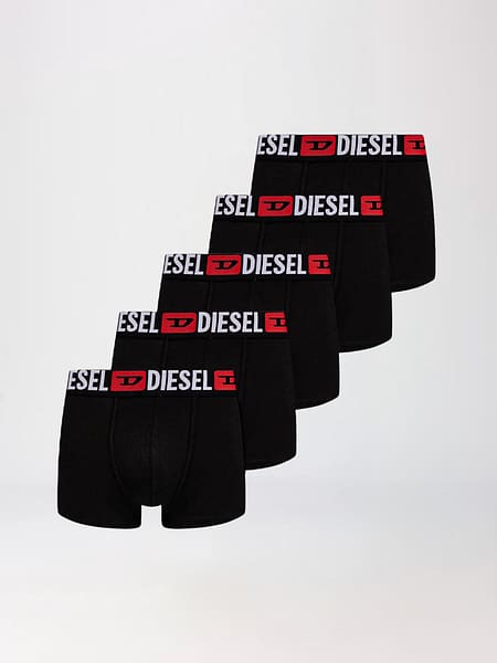Set of Five Stretch Cotton Briefs Diesel with Logo-Emblazoned Elastic Waistband