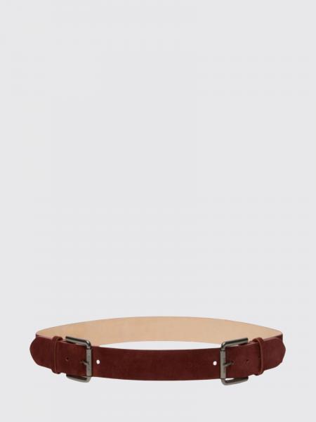 Adjustable Max Mara Suede Leather Belt with Double Buckle