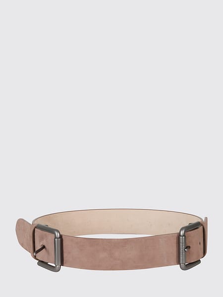 Adjustable Max Mara Suede Leather Belt with Double Buckle