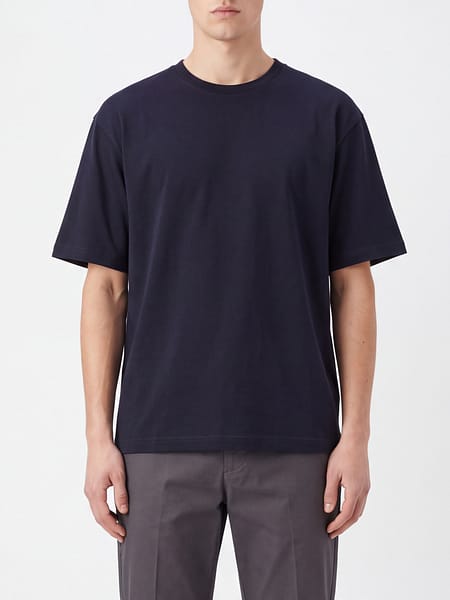 Short-Sleeved Cotton T-Shirt Studio Nicholson with Crew Neck and Dropped Shoulders