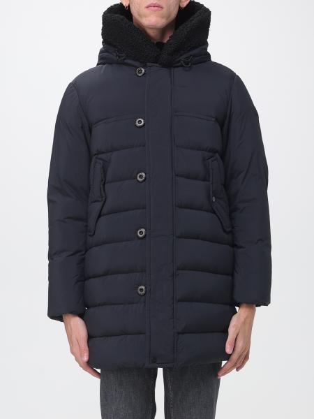 Brabha Short Water-Repellent Nylon Down Jacket Peuterey with Shearling Hood