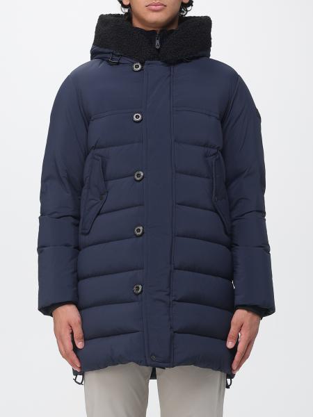 Brabha Short Water-Repellent Nylon Down Jacket Peuterey with Shearling Hood