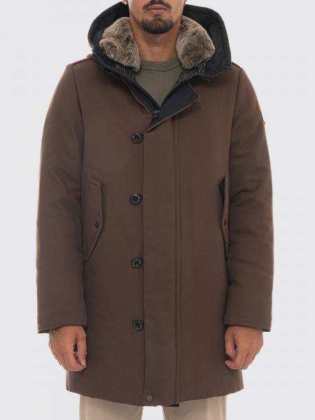 Kasa Ki Water-Repellent Knee-Length Parka Peuterey with Fur Collar