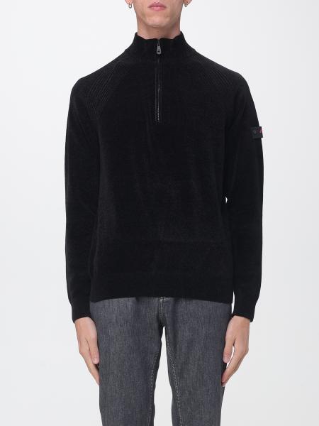 Chenille Velvet Turtleneck Jumper Peuterey with Half-Zip and Dropped Shoulders
