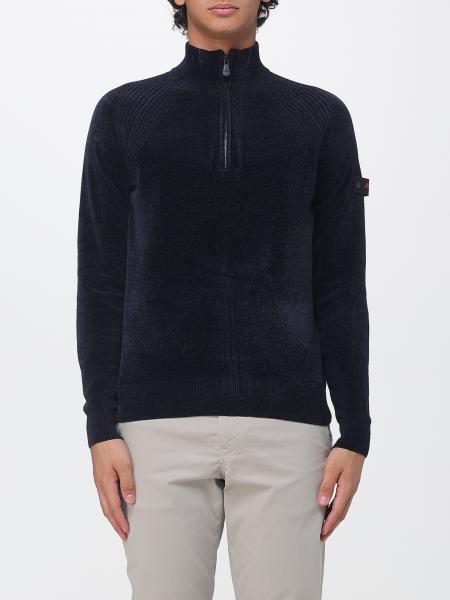 Pull à col roulé Peuterey en velours chenille avec demi-zip et épaules tombantes
