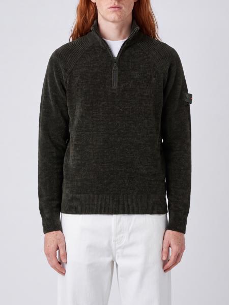 Chenille Velvet Turtleneck Jumper Peuterey with Half-Zip and Dropped Shoulders