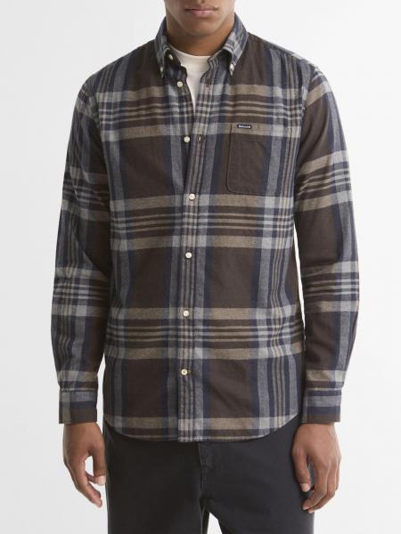 Camicia slim fit Barbour in cotone con motivo tartan e colletto button-down
