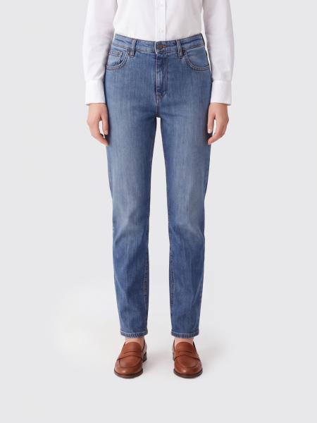 Fay Mid-Rise Five-Pocket Skinny Jeans in Blue Cotton Denim