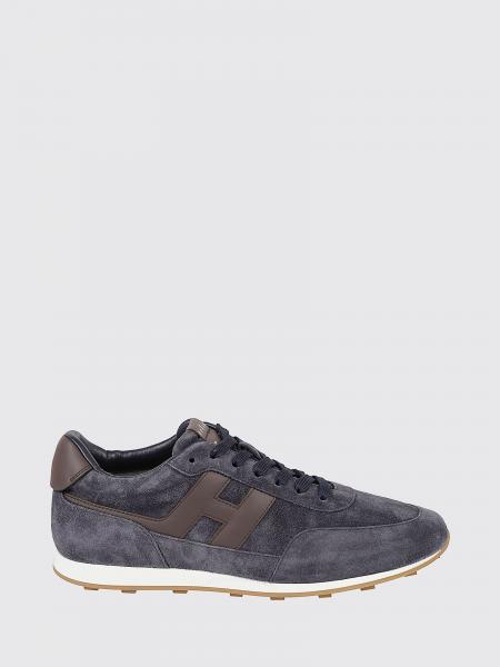 H699 Leather and Suede Sneakers Hogan with Contrast Logo and Serrated Sole