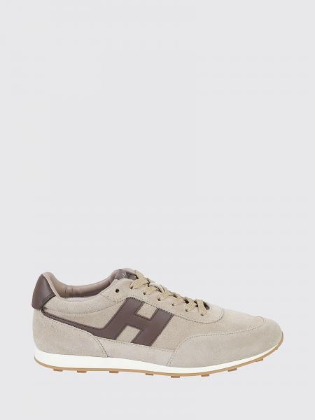 H699 Leather and Suede Sneakers Hogan with Contrast Logo and Serrated Sole