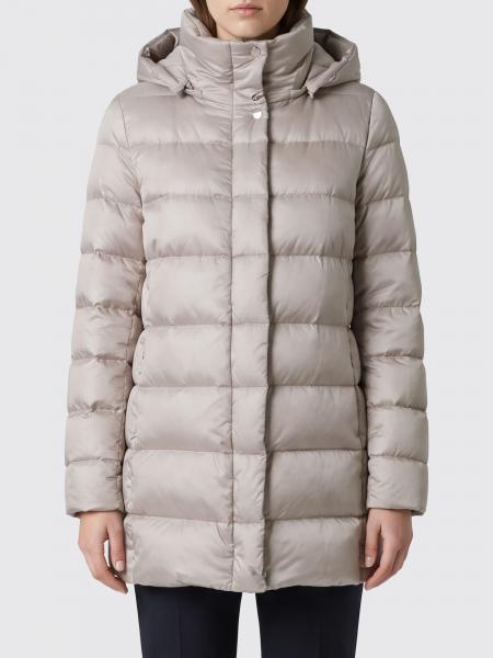 Moorer Delia Knee-Length Quilted Nylon Down Jacket with Detachable Hood