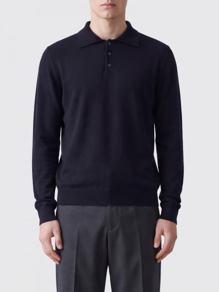 Long-Sleeved Pure Cashmere Knit Polo Shirt Zanone with a Classic Collar