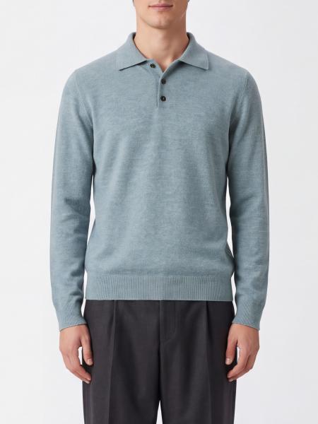 Long-Sleeved Pure Cashmere Knit Polo Shirt Zanone with a Classic Collar