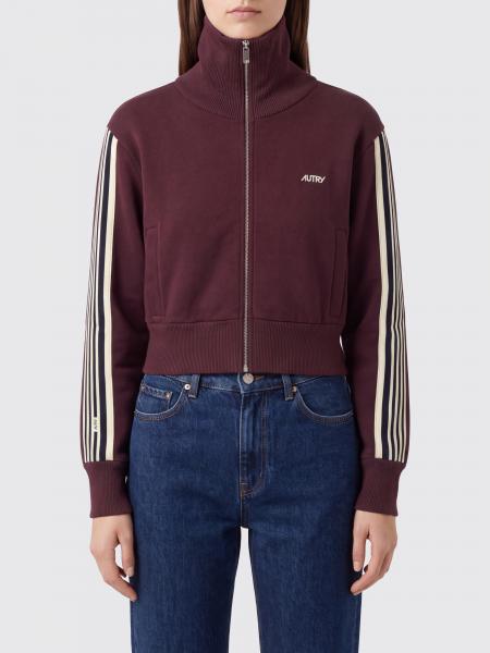 Slim Fit Zip-Up Sweatshirt Autry in Technical Jersey with High Neck