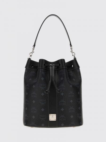 Borsa a secchiello Dessau MCM in cotone spalmato con stampa monogramma Visetos